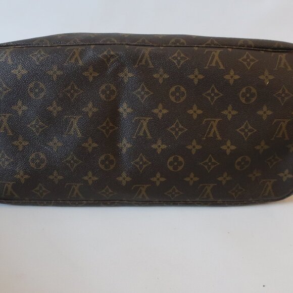 Authentic Women Louis Vuitton Brown Tan Canvas Leather Neverfull MM Tote Handbag - Picture 4 of 16